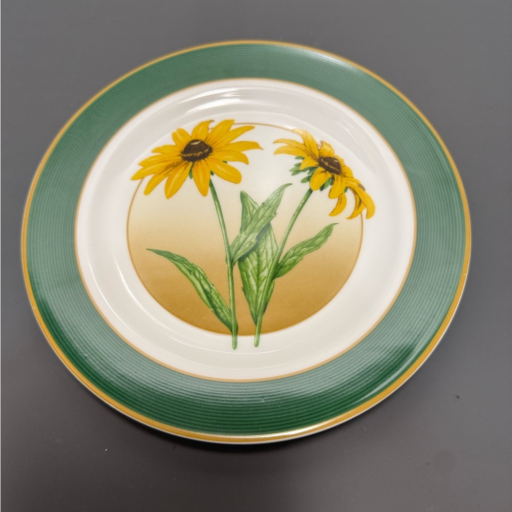 Avon Floral Green and Yellow Side Plate